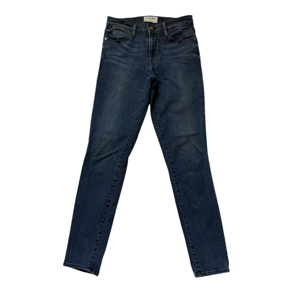 Frame Le High Skinny Denim Dark Blue Wash Jeans - 27x28‎ - Picture 2 of 7
